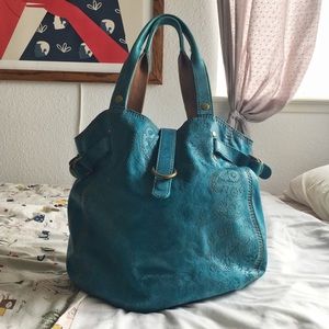 Carved Italian Leather Lucky Brand Tote